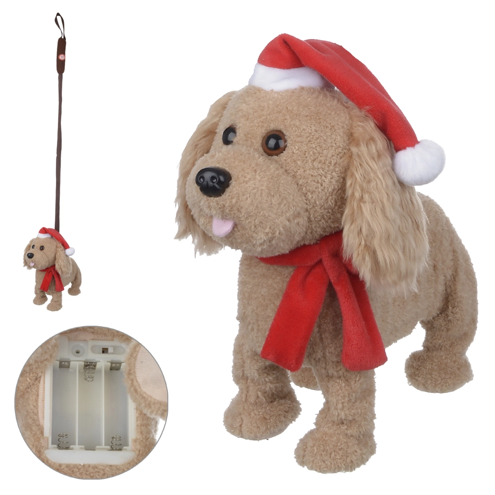 Cachorro Natal Animado Movimento Som Vm Bege 29cm 44067001 Dea