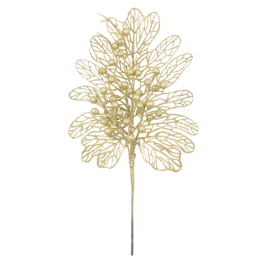 C.natal Folha Glitter Dourado 36cm 44112001 Dea