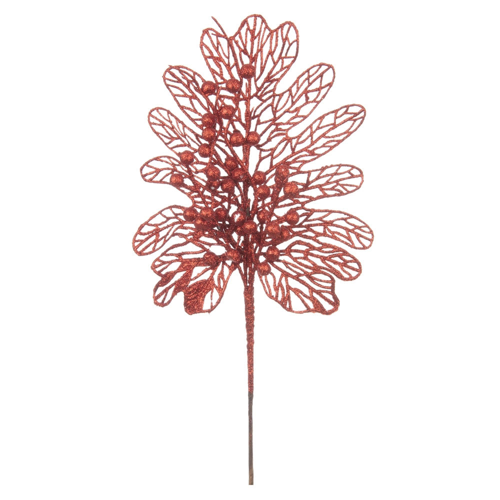 C.natal Folha Glitter Vermelho 36cm 44112003 Dea