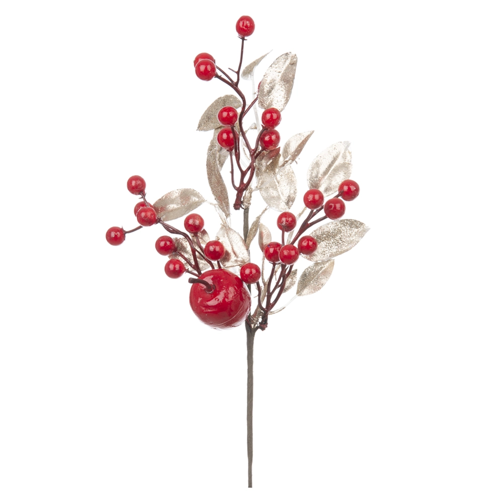 Pick Berry Folha Vermelho Dourado 31cm 44253001 Dea