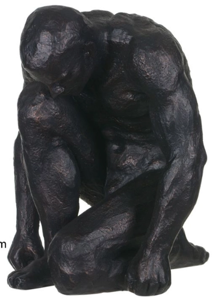 Escultura Poliresina Homem Preto 39.5x29x39.4cm 44334001 Dea