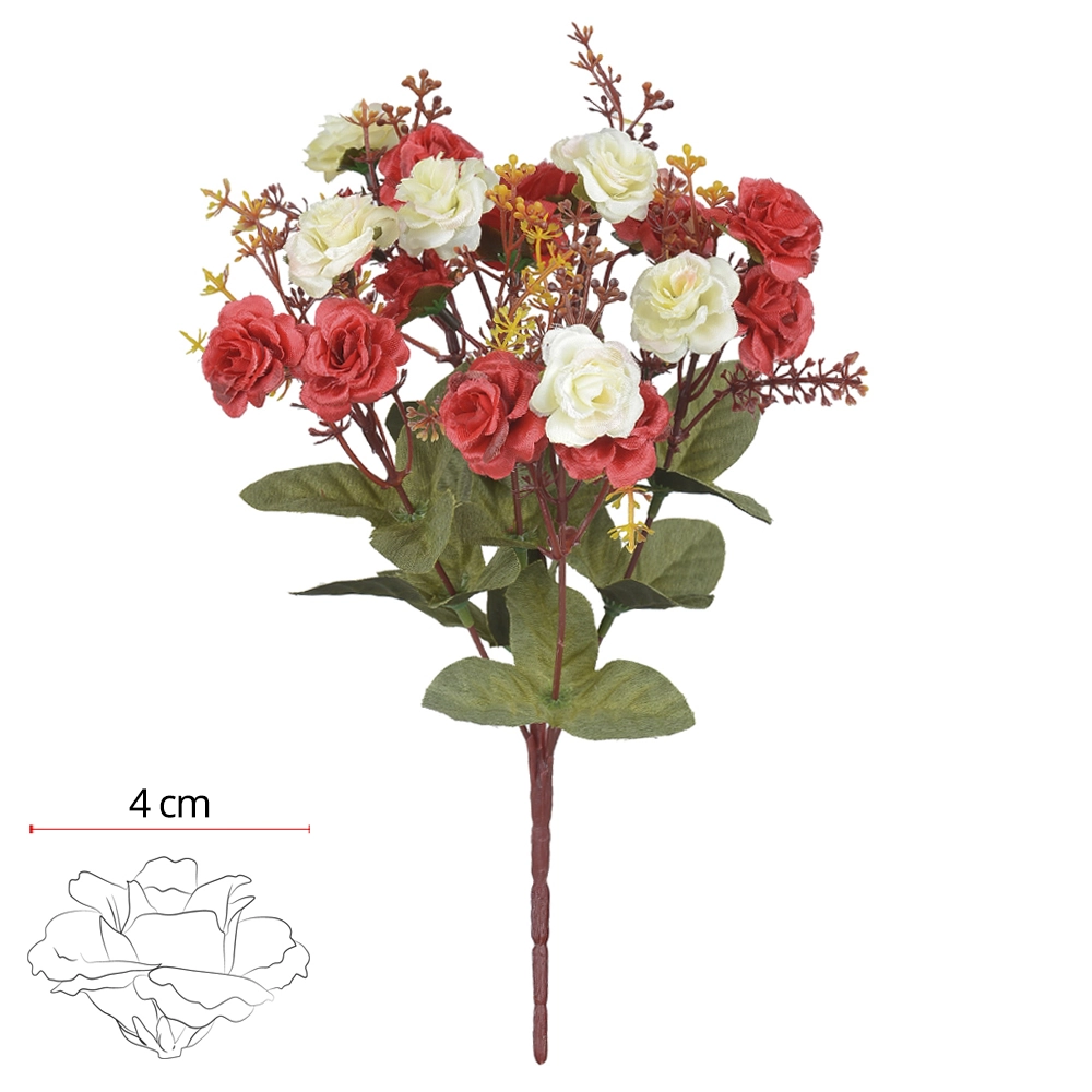 B Rosa X18 Creme Outono Vermelho 33cm