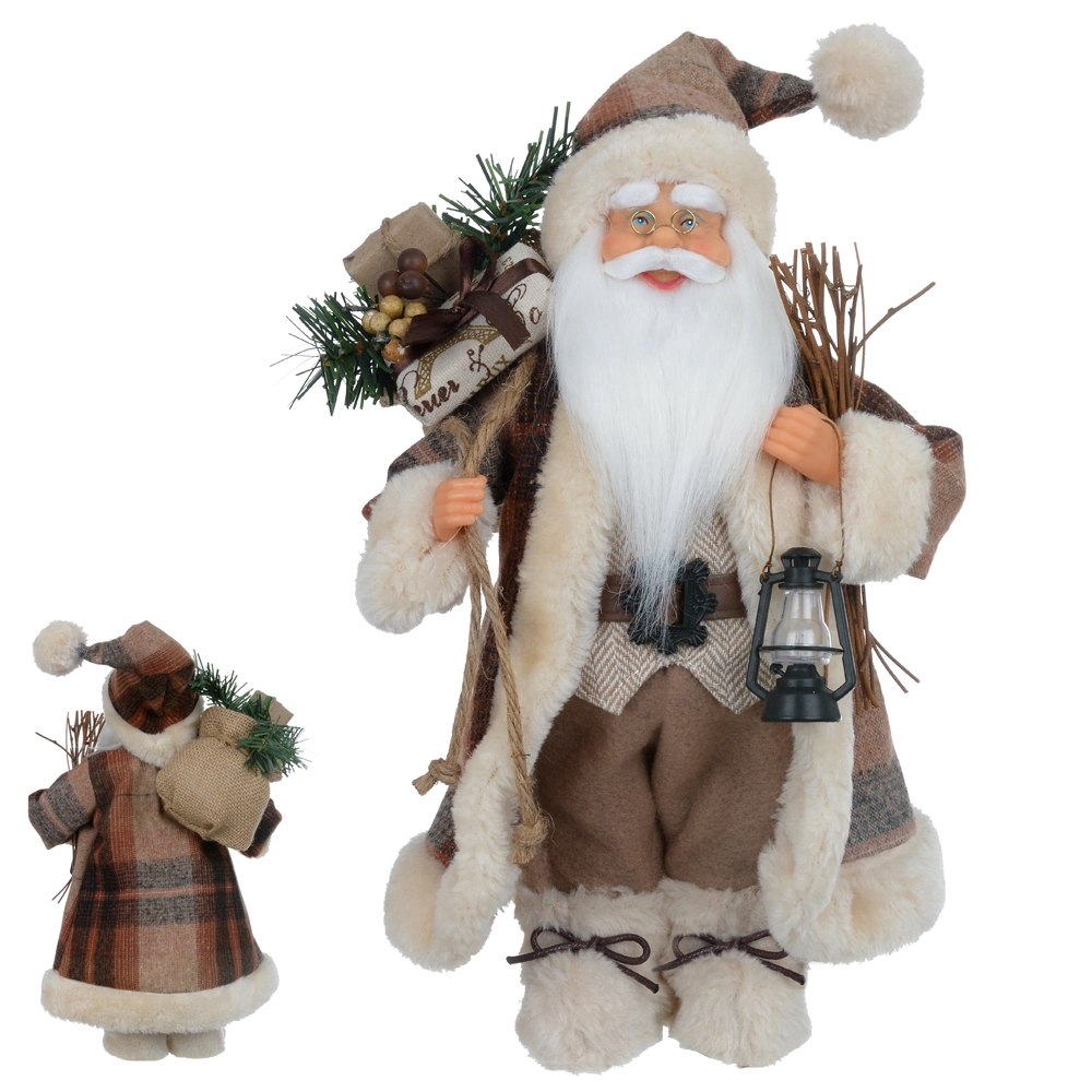 Papai Noel Pe Bege Marrom 30cm 44351001 Dea