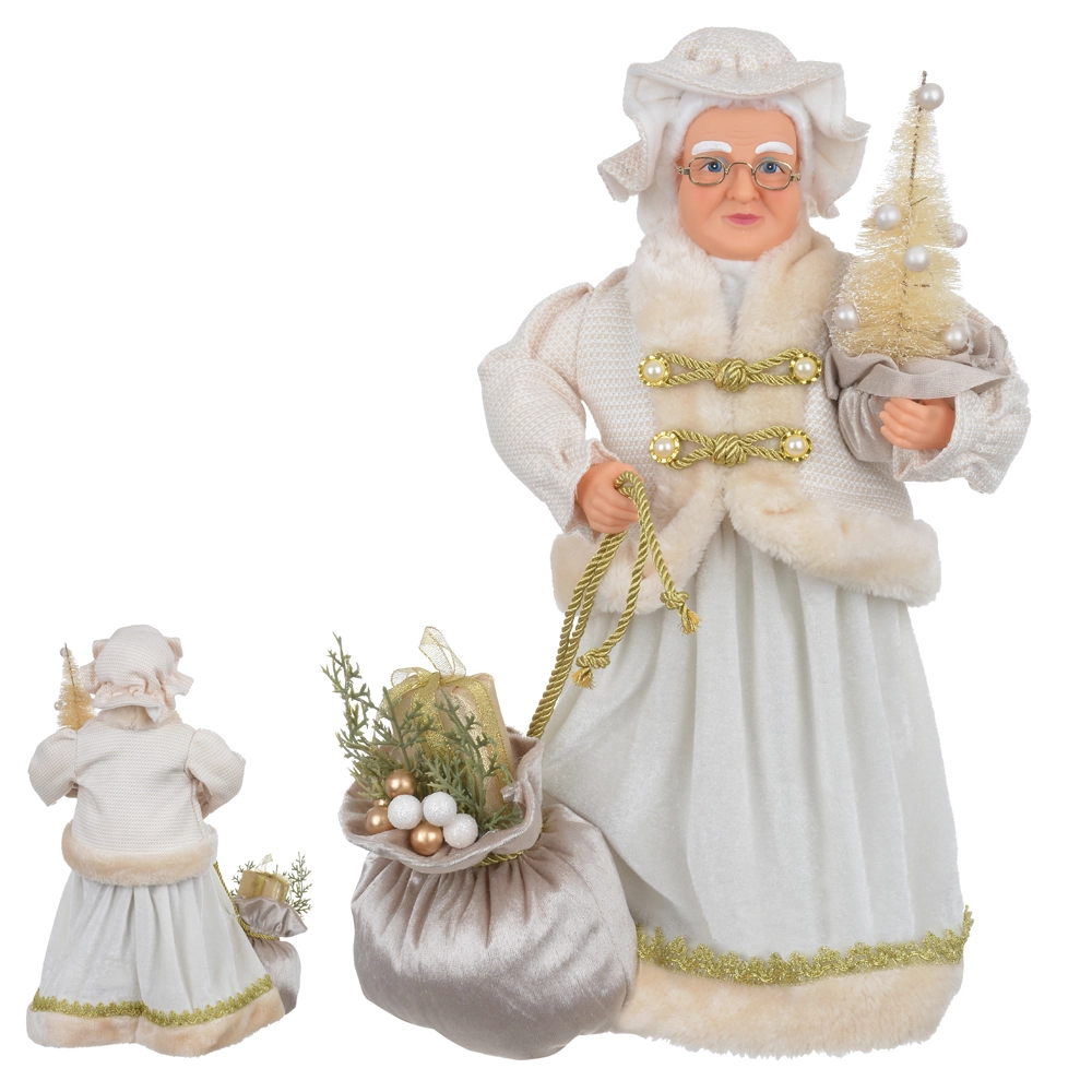 Mamae Noel Natal Pe Champanhe Dourado 45cm 44352001 Dea