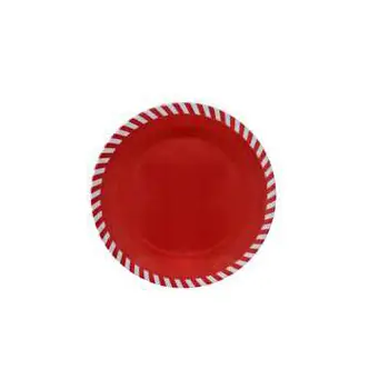 Prato Melamina Raso Vermelho Branco 25,3d Florarte Vol. 12
