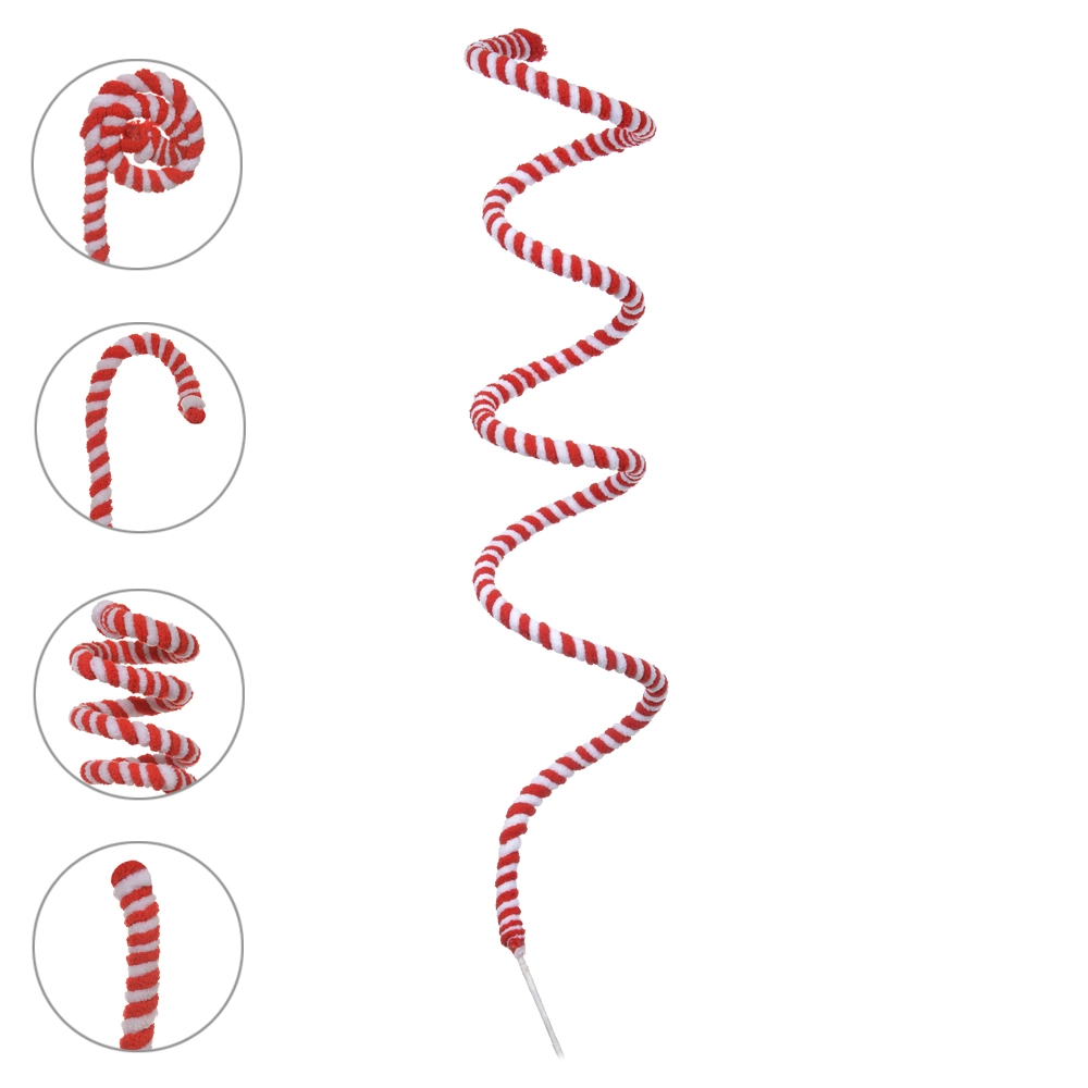 Complemento Candy Espiral Vermelho Branco 1.28m 44863001 Dea
