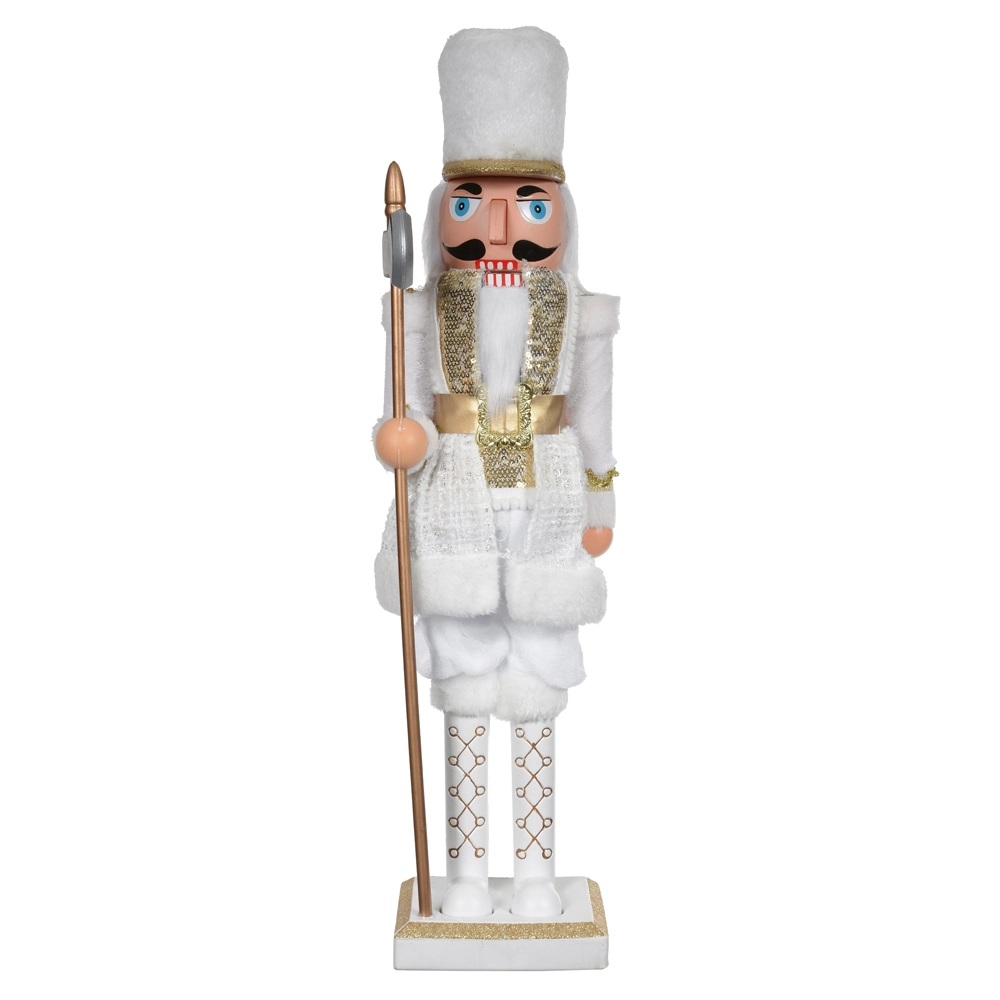 Boneco Natal Quebra Nozes Branco Dourado Bivolt 60cm 44869001 Dea