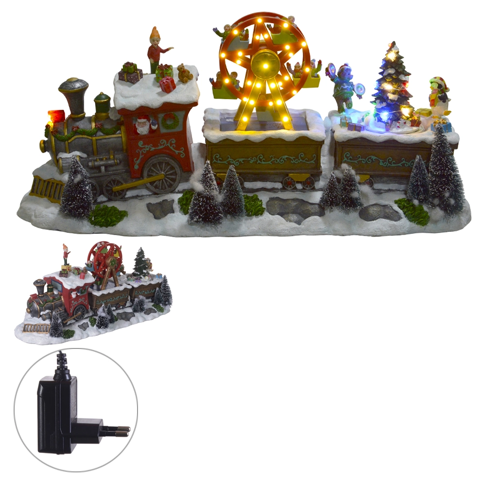 Enfeite Natal Resina Trem Biv Color 47.5x15.7x22.5cm 44898001 Dea