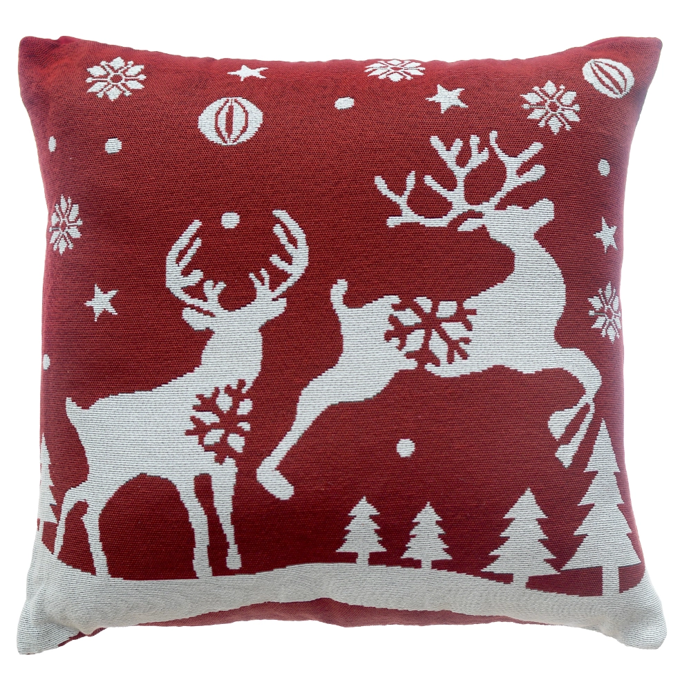 Capa Almofada Natal 45x45cm Vermelho Branco 45071001 Dea