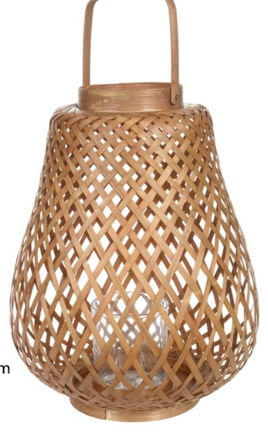 Lanterna Decorativa Bamboo Bege 37cm 28d 45289001 Dea