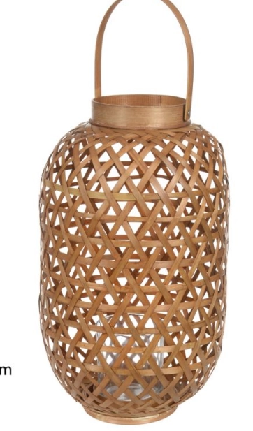 Lanterna Decorativa Bamboo Bege 40cm 24d 45309001 Dea