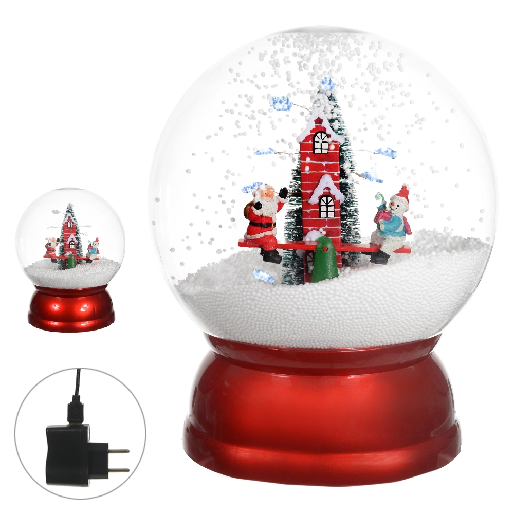 Globo Decorativo Natal Animado Csom Cneve 26x21x21cm Vermelho 4813300