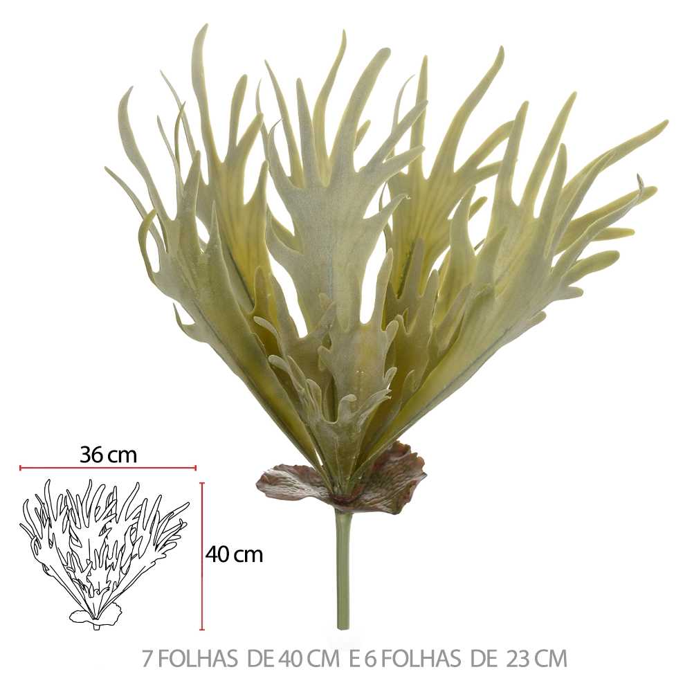 Folhagem Chifre Veado Flocked X13 50cm 48167001 Dea