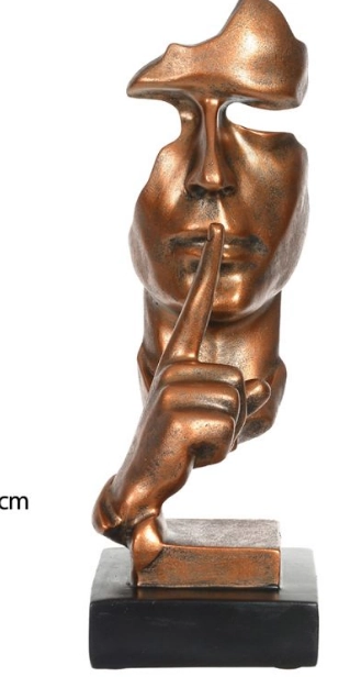 Escultura Poliresina Rosto Bronze 32x13x12cm 45349001 Dea