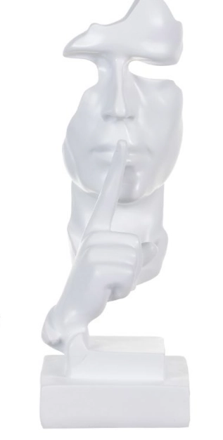 Escultura Poliresina Rosto Branco 32x13x12cm 45352001 Dea