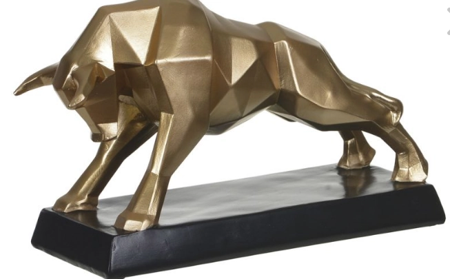 Escultura Poliresina Touro Dourado 19x32x10cm 45392001 Dea