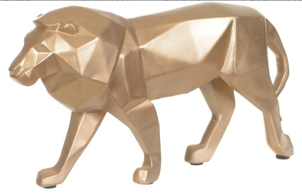 Escultura Poliresina Leao Dourado 14x25x7.5cm 45386002 Dea
