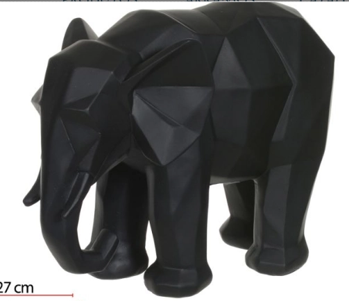 Escultura Poliresina Elefante Preto 20x27x14cm 45378003 Dea