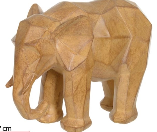 Escultura Poliresina Elefante Bege 20x27x14cm 45378004 Dea
