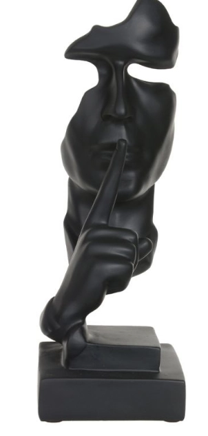 Escultura Poliresina Rosto Preto 32x13x12cm 45352002 Dea