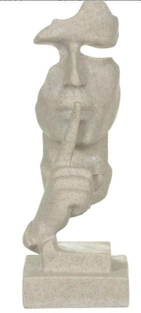 Escultura Poliresina Rosto Bege 32x13x12cm 45349002 Dea