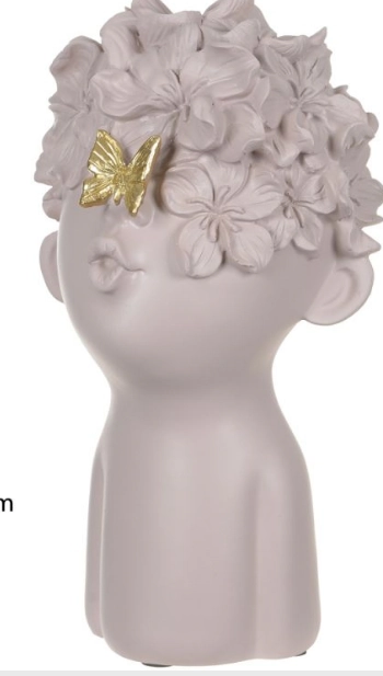 Escultura Poliresina Menino Borboleta Branco Dourado 45345002 Dea