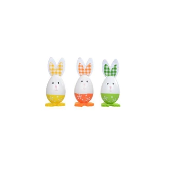 Enfeite Coelhos No Pvc C/3 10cm Colorido Dea