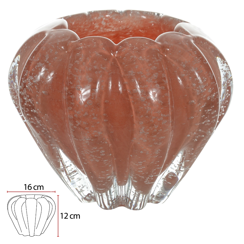 Vaso Vidro Laranja 12cm 16d 69119013 Dea