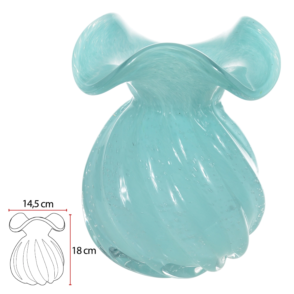 Vaso Vidro Azul 18cm 14.5d 69112012 Dea