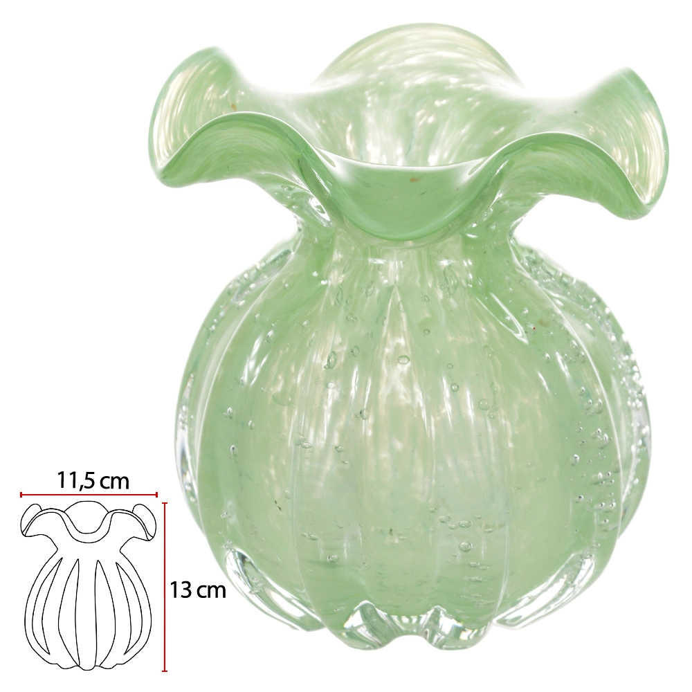Vaso Vidro Azul 13cm 11.5d 69110015 Dea