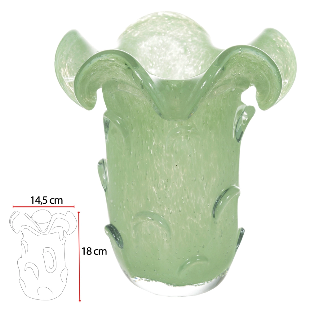 Vaso Vidro Verde 18cm 14.5d 69115010 Dea