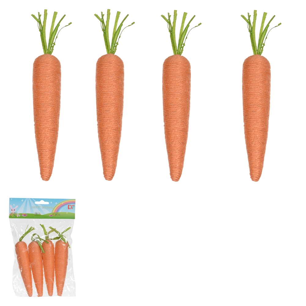 Enfeite Cenoura Laranja 4un 12cm 45840001 Dea