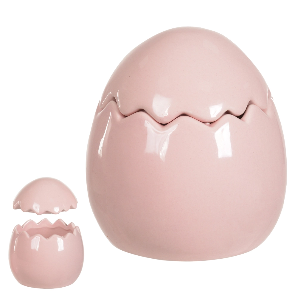 Pote Decorativo Ovo Tampa Rosa 10x10x10.8cm 45846001 Dea