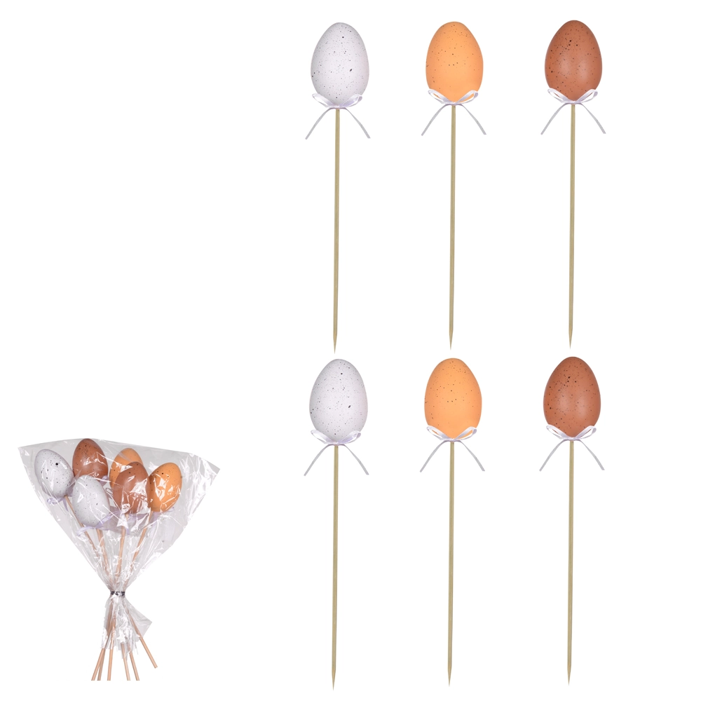 Enfeite Pick Ovo Plastico Colorido 6un 6cm 45908002 Dea