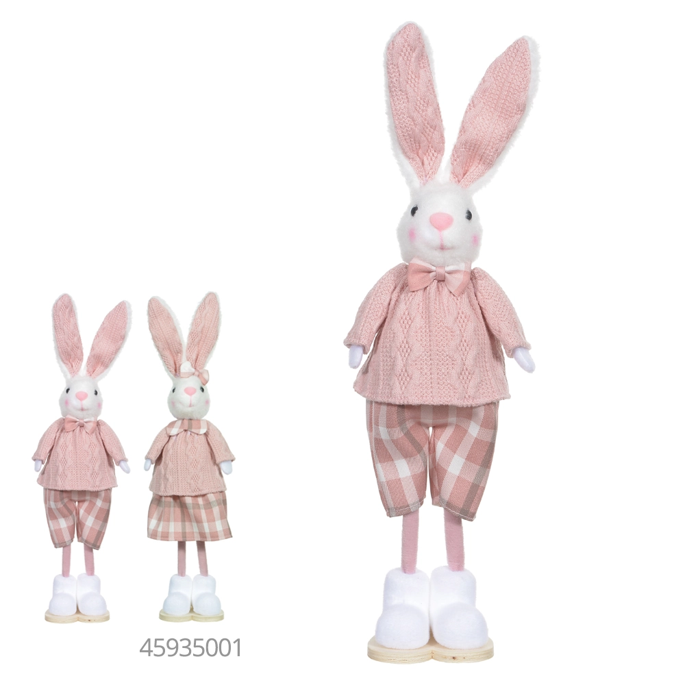 Boneco Coelho Macho Pe Rosa 37x10cm 45934001 Dea