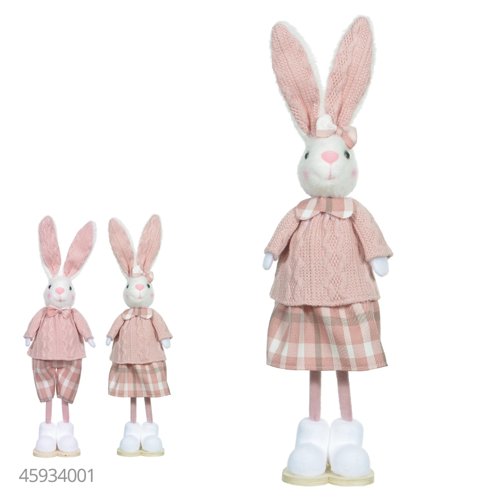 Boneco Coelho Femea Pe Rosa 37x10cm 45935001 Dea