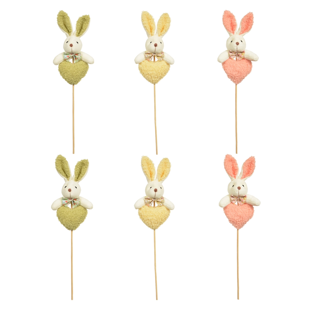 Pick Coelho Pascoa Colorido 6un 34cm 45953001 Dea