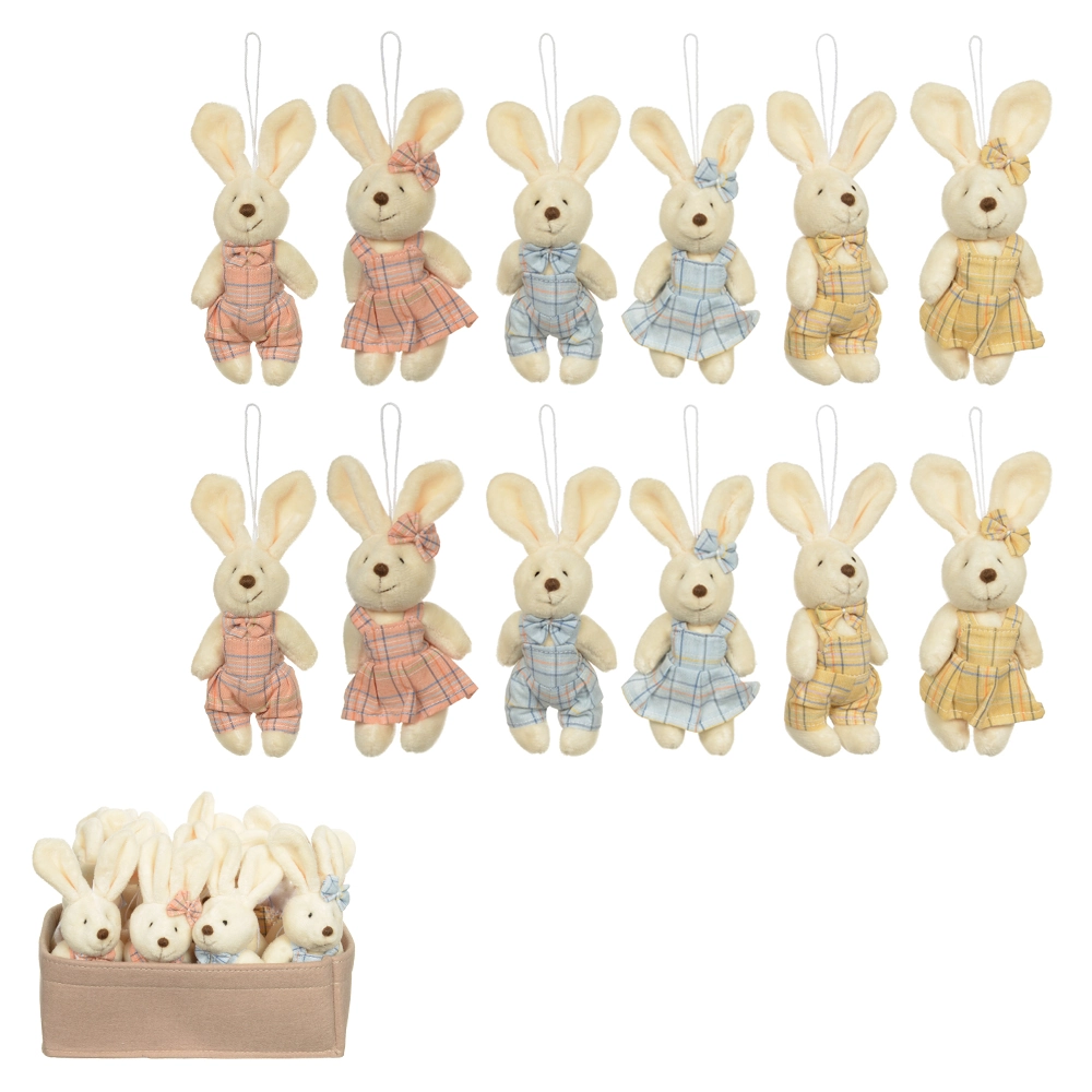 Enfeite Coelho Pascoa Cercado Colorido 12un 15cm 45976001 Dea