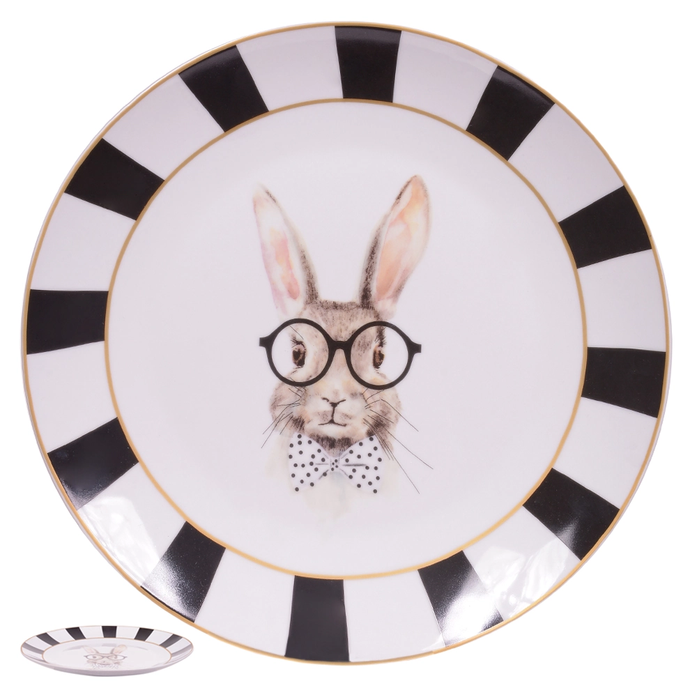 Coelho Pascoa Decorativo Preto Branco 26.67d 46080001 Dea