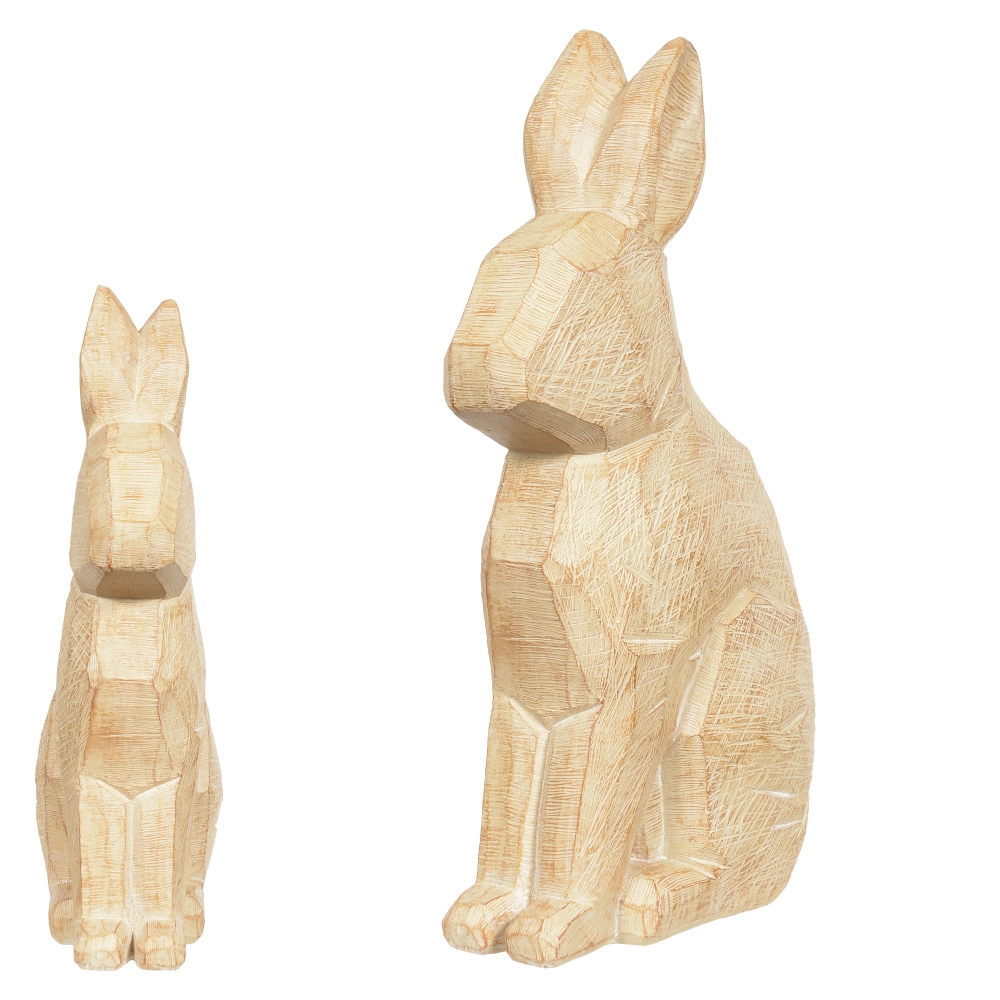 Coelho Pascoa Resina Bege 43.5x27.2cm 46132001 Dea
