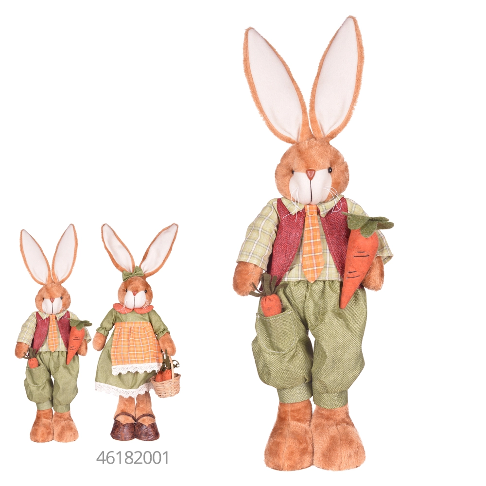 Boneco Coelho Pascoa Macho Pe Verde Marrom 68cm 46181001 Dea