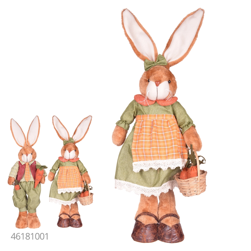 Boneco Coelho Pascoa Femea Pe Verde Laranja 68cm 46182001 Dea