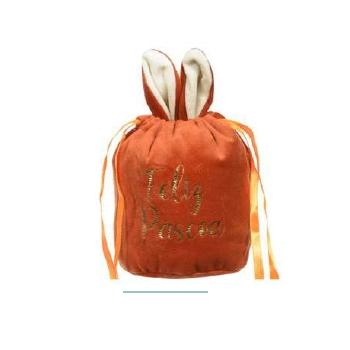 Embalagem Coelho Tecido C/orelha Laranja 13cm