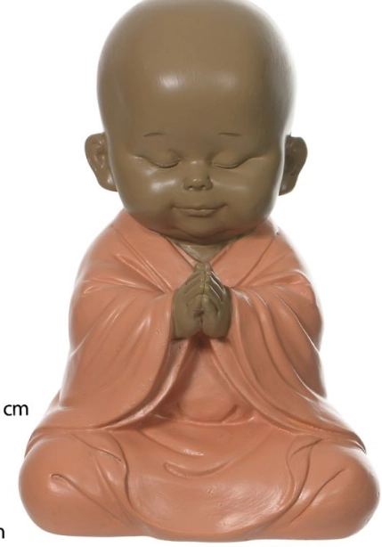 Escultura Poliresina Buda Laranja 14x9.7x9cm 79254002 Dea