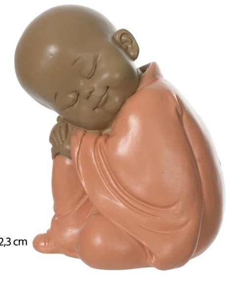 Escultura Poliresina Buda Laranja 12.3x11x10cm 79255002 Dea