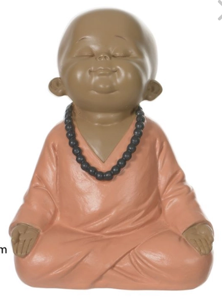 Escultura Poliresina Buda Laranja 13.7x11.36x10cm 79256002 Dea