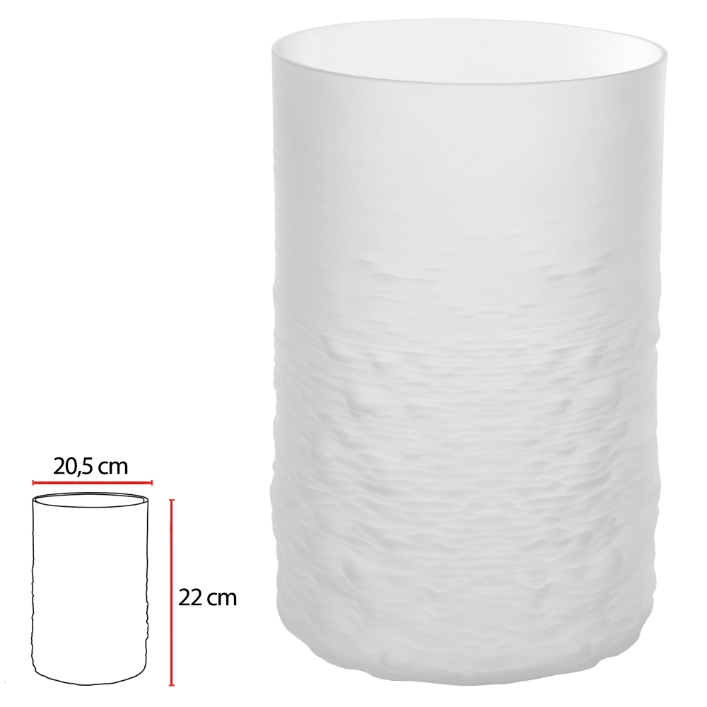Vaso Vidro Branco 22cm 53088001 Dea