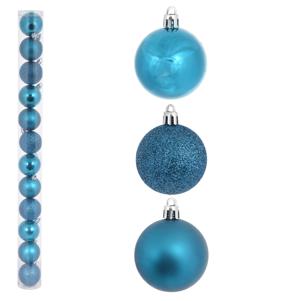 Bola Natal Mista Azul 5cm 12un 48185007 Dea