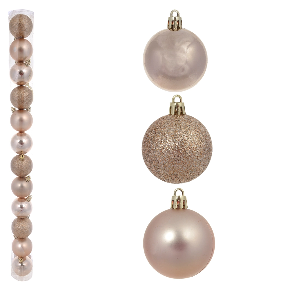 Bola Natal Mista Champanhe 5cm 12un 48185009 Dea