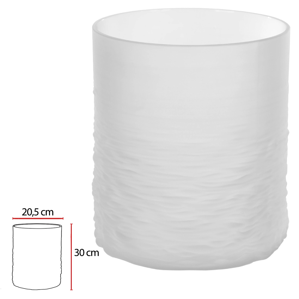 Vaso Vidro Branco 30cm 53089001 Dea